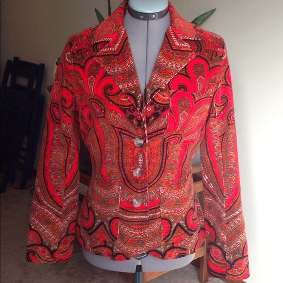 Paisley Corduroy Blazer - Picture 1 of 5
